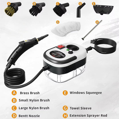 Portable 2500W High Temperature Steam Cleaner Machine with Brush Heads Electric for Cars Households Hotels 220V US Plug