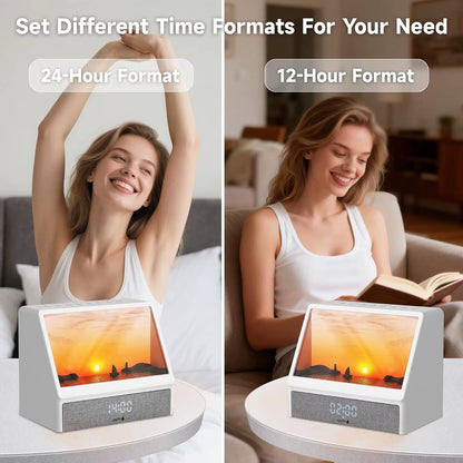 Sunrise Wake up Light Alarm Clock 12 Soothing Sounds Snooze 12/24H Display Power Adapter Gift for Teens Adults Father'S Day